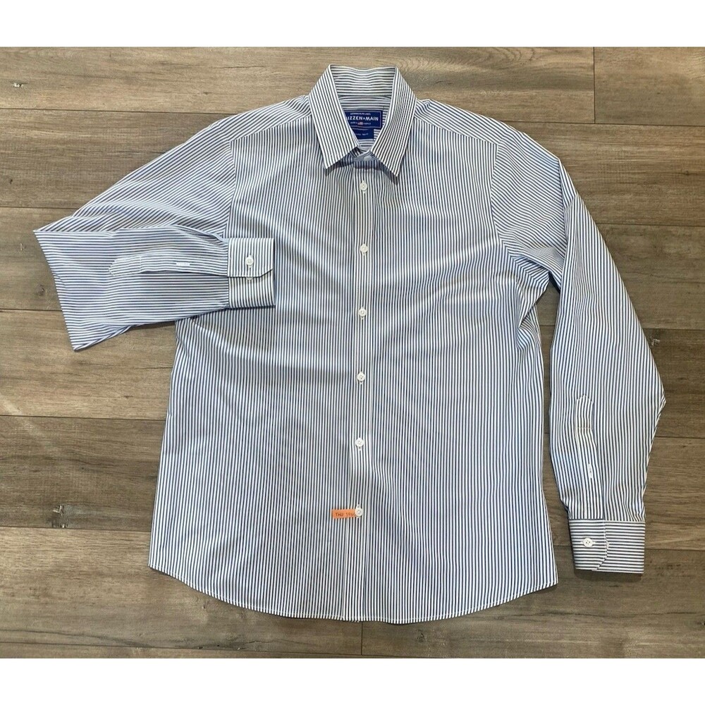 Mizzen Main Shirt Mens Large L White Check Leeward Blue Label Button Up Casual